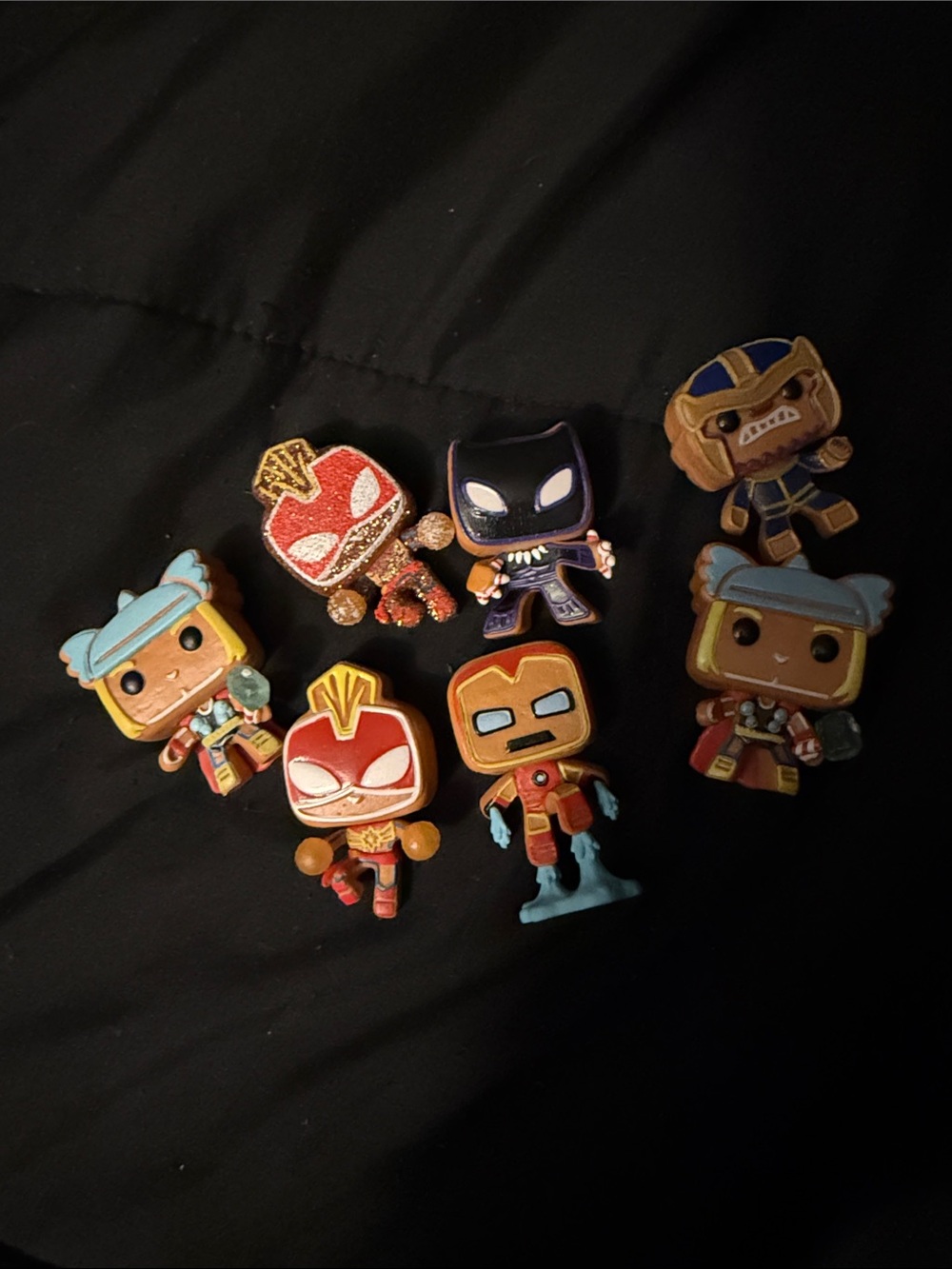 Funko Marvel Mini Figure Lot - Red, Blue, Gold, Black, Brown